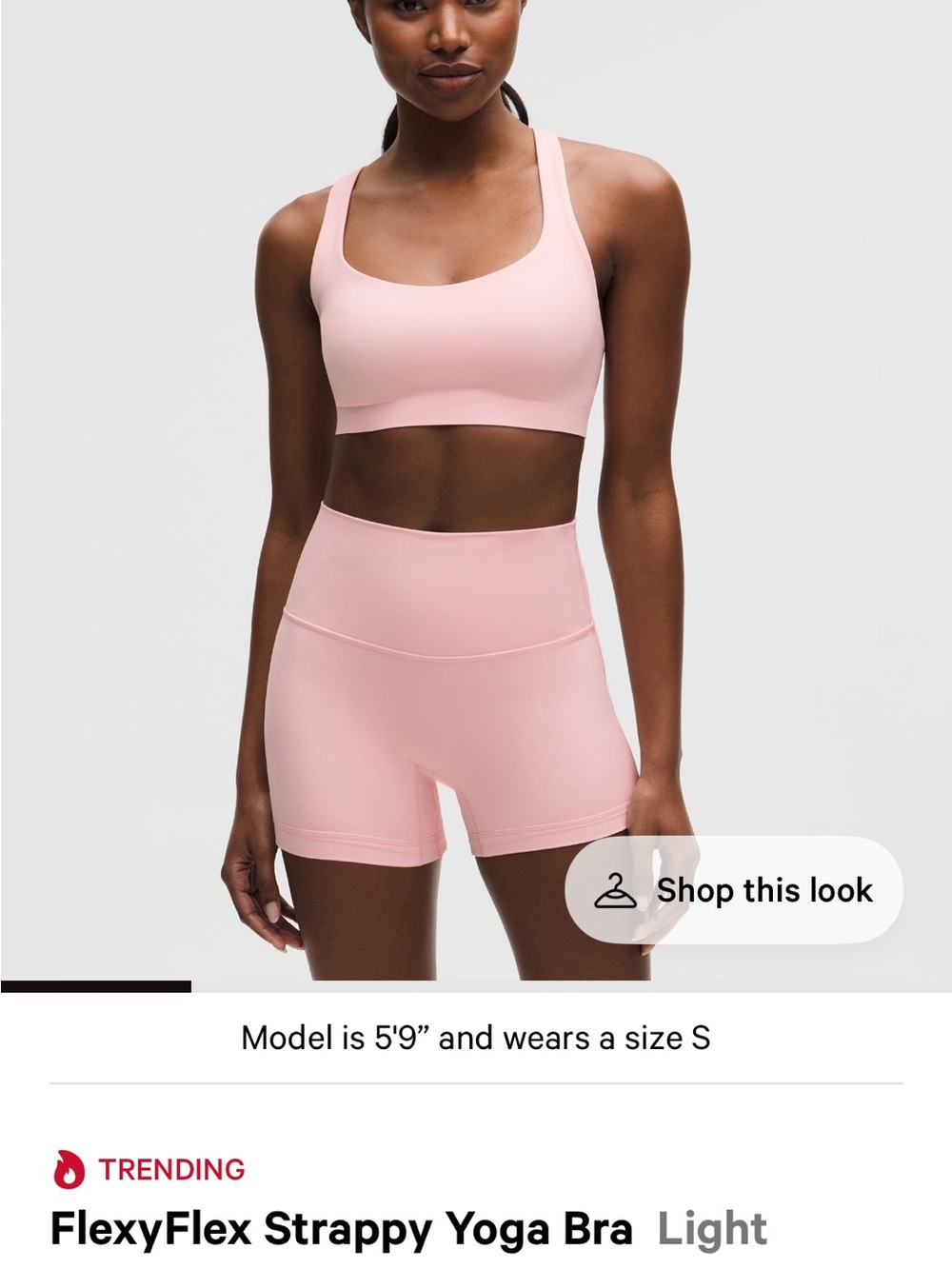 lululemon athletica Light Pink Strappy Back Sports Bra